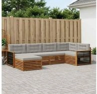 vidaXL Gartenlounge-Set vidaXL Outdoor-Sofagarnitur 6 stk. Nat&uuml;rlich und...