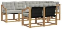 vidaXL Gartenlounge-Set Outdoor-Sofagarnitur 7 stk. Wei&szlig; und Hellgrau, (7-tlg)
