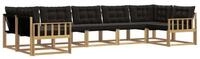 vidaXL Gartenlounge-Set Outdoor-Sofagarnitur 7 stk. Wei&szlig; und Schwarz, (7-tlg)