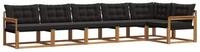 vidaXL Gartenlounge-Set Outdoor-Sofagarnitur 6 stk. Nat&uuml;rlich und Schwarz,...