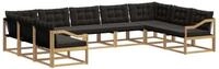 vidaXL Gartenlounge-Set Outdoor-Sofagarnitur 9 stk. Wei&szlig; und Schwarz, (9-tlg)