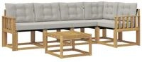 vidaXL Gartenlounge-Set Outdoor-Sofagarnitur 6 stk. Wei&szlig; und Hellgrau, (6-tlg)