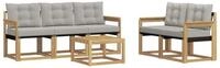 vidaXL Gartenlounge-Set Outdoor-Sofagarnitur 6 stk. Wei&szlig; und Hellgrau, (6-tlg)