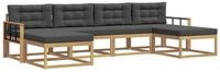 vidaXL Gartenlounge-Set Outdoor-Sofagarnitur 6 stk. Wei&szlig; und Anthrazit, (6-tlg)