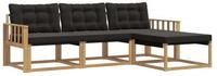 vidaXL Gartenlounge-Set Outdoor-Sofagarnitur 4 stk. Wei&szlig; und Schwarz, (4-tlg)