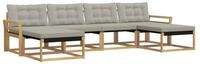 vidaXL Gartenlounge-Set Outdoor-Sofagarnitur 6 stk. Wei&szlig; und Hellgrau, (6-tlg)