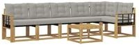 vidaXL Gartenlounge-Set Outdoor-Sofagarnitur 7 stk. Wei&szlig; und Hellgrau, (7-tlg)