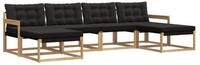 vidaXL Gartenlounge-Set Outdoor-Sofagarnitur 6 stk. Wei&szlig; und Schwarz, (6-tlg)