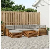vidaXL Gartenlounge-Set vidaXL Outdoor-Sofagarnitur 7 stk. Nat&uuml;rlich und...