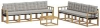 vidaXL Gartenlounge-Set Outdoor-Sofagarnitur 9 stk. Wei&szlig; und Hellgrau, (9-tlg)