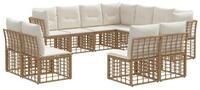 vidaXL Gartenlounge-Set Outdoor-Sofagarnitur Natur Polyester