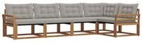 vidaXL Gartenlounge-Set Outdoor-Sofagarnitur 5 stk. Nat&uuml;rlich und Hellgrau,...