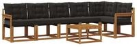 vidaXL Gartenlounge-Set Outdoor-Sofagarnitur 7 stk. Nat&uuml;rlich und Schwarz,...