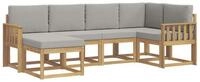 vidaXL Gartenlounge-Set Outdoor-Sofagarnitur 6 stk. Wei&szlig; und Hellgrau, (6-tlg)