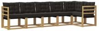 vidaXL Gartenlounge-Set Outdoor-Sofagarnitur 6 stk. Wei&szlig; und Schwarz, (6-tlg)