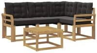 vidaXL Gartenlounge-Set Outdoor-Sofagarnitur 5 stk. Wei&szlig; und Schwarz, (5-tlg)