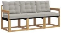 vidaXL Gartenlounge-Set Outdoor-Sofagarnitur 3 stk. Wei&szlig; und Hellgrau, (3-tlg)
