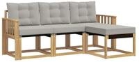 vidaXL Gartenlounge-Set Outdoor-Sofagarnitur 4 stk. Wei&szlig; und Hellgrau, (4-tlg)