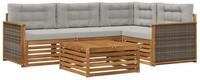 vidaXL Gartenlounge-Set Outdoor-Sofagarnitur 5 stk. Nat&uuml;rlich und Hellgrau,...