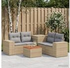 vidaXL Gartenlounge-Set vidaXL Sofa Set 6 stk. Beige und Hellgrau Polyrattan und