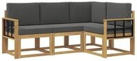 vidaXL Gartenlounge-Set Outdoor-Sofagarnitur 4 stk. Wei&szlig; und Anthrazit, (4-tlg)
