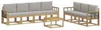 vidaXL Gartenlounge-Set Outdoor-Sofagarnitur 8 stk. Wei&szlig; und Hellgrau...