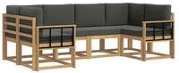 vidaXL Gartenlounge-Set Outdoor-Sofagarnitur 6 stk. Wei&szlig; und Anthrazit, (6-tlg)