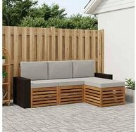 vidaXL Gartenlounge-Set vidaXL Outdoor-Sofagarnitur 4 stk. Nat&uuml;rlich und...