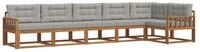 vidaXL Gartenlounge-Set Outdoor-Sofagarnitur 6 stk. Nat&uuml;rlich und Hellgrau,...