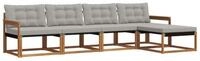 vidaXL Gartenlounge-Set Outdoor-Sofagarnitur 5 stk. Nat&uuml;rlich und Hellgrau,...