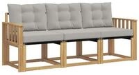 vidaXL Gartenlounge-Set Outdoor-Sofagarnitur 3 stk. Wei&szlig; und Hellgrau, (3-tlg)