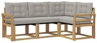 vidaXL Gartenlounge-Set Outdoor-Sofagarnitur 4 stk. Wei&szlig; und Hellgrau, (4-tlg)