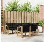 vidaXL Gartenlounge-Set vidaXL Outdoor-Sofagarnitur 7 stk. Wei&szlig; und Schwarz