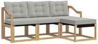 vidaXL Gartenlounge-Set Outdoor-Sofagarnitur 4 stk. Wei&szlig; und Hellgrau, (4-tlg)
