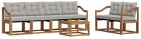 vidaXL Gartenlounge-Set Outdoor-Sofagarnitur 7 stk. Nat&uuml;rlich und Hellgrau,...