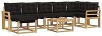 vidaXL Gartenlounge-Set Outdoor-Sofagarnitur 8 stk. Wei&szlig; und Schwarz, (8-tlg)