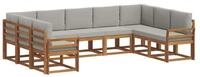 vidaXL Gartenlounge-Set Outdoor-Sofagarnitur 9 stk. Nat&uuml;rlich und Hellgrau,...