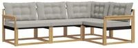 vidaXL Gartenlounge-Set Outdoor-Sofagarnitur 4 stk. Wei&szlig; und Hellgrau, (4-tlg)
