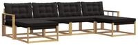 vidaXL Gartenlounge-Set Outdoor-Sofagarnitur 6 stk. Wei&szlig; und Schwarz, (6-tlg)