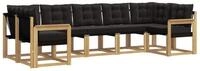vidaXL Gartenlounge-Set Outdoor-Sofagarnitur 7 stk. Wei&szlig; und Schwarz, (7-tlg)