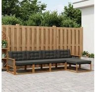 vidaXL Gartenlounge-Set vidaXL Outdoor-Sofagarnitur 5 stk. Nat&uuml;rlich und...
