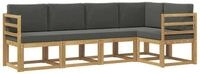 vidaXL Gartenlounge-Set Outdoor-Sofagarnitur 5 stk. Wei&szlig; und Anthrazit, (5-tlg)