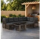 vidaXL Gartenlounge-Set vidaXL Gartensofa-set 10 stk. Grau Poly-Rattan