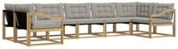 vidaXL Gartenlounge-Set Outdoor-Sofagarnitur 7 stk. Wei&szlig; und Hellgrau, (7-tlg)