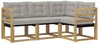 vidaXL Gartenlounge-Set Outdoor-Sofagarnitur 4 stk. Wei&szlig; und Hellgrau, (4-tlg)