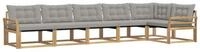 vidaXL Gartenlounge-Set Outdoor-Sofagarnitur 6 stk. Wei&szlig; und Hellgrau, (6-tlg)