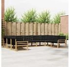 vidaXL Gartenlounge-Set vidaXL Outdoor-Sofagarnitur 9 stk. Wei&szlig; und Schwarz