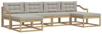 vidaXL Gartenlounge-Set Outdoor-Sofagarnitur 6 stk. Wei&szlig; und Hellgrau, (6-tlg)