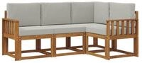 vidaXL Gartenlounge-Set Outdoor-Sofagarnitur 4 stk. Nat&uuml;rlich und Hellgrau,...