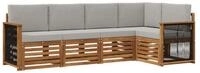 vidaXL Gartenlounge-Set Outdoor-Sofagarnitur 4 stk. Nat&uuml;rlich und Hellgrau,...